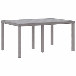 vidaXL Table de jardin pour repas Gris clair 150 x 100 x 73 cm