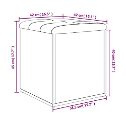 vidaXL Banc de rangement Blanc 42x42x45 cm Bois d'ingénierie pas cher