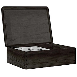 vidaXL Boîte en bois avec couvercle noir 40x30x13cm bois de pin massif
