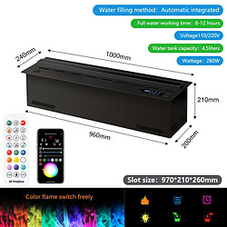 Smart Home Cheminée Électrique 3D - Humidificateur & Flamme LED - 100 CM