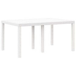 vidaXL Table de jardin pour repas Blanc 150 x 100 x 73 cm polyrotin