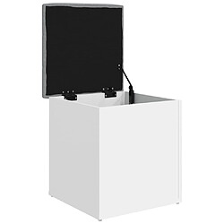 Avis vidaXL Banc de rangement Blanc 42x42x45 cm Bois d'ingénierie