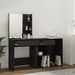 Coiffeuse avec lumières led, table console, table de maquillage blanc 96x40x142 cm loi8405 meuble pro