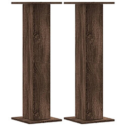 vidaXL Supports de haut-parleurs 2 pcs chêne marron bois d'ingénierie