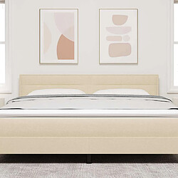 Avis vidaXL Tête de lit Crème 180 cm tissu