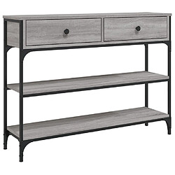 vidaXL Table console sonoma gris 100x25x75 cm bois d'ingénierie