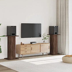 vidaXL Supports de haut-parleurs 2 pcs chêne marron bois d'ingénierie