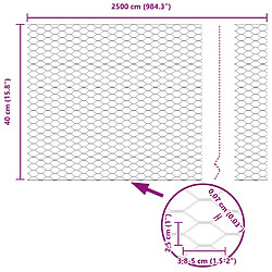 vidaXL Clôture hexagonale Gris 0,4 x 25 m PVC pas cher
