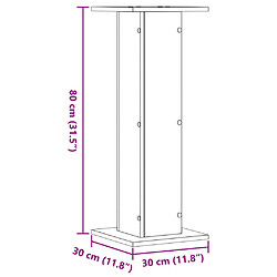 vidaXL Supports de haut-parleurs 2 pcs gris béton bois d'ingénierie pas cher