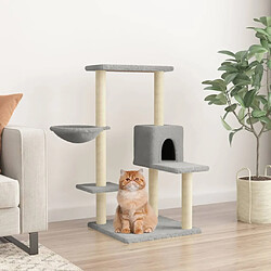 vidaXL Arbre à chat avec griffoirs en sisal Gris clair 95 cm