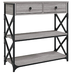 vidaXL Table console sonoma gris 75x28x75 cm bois d'ingénierie
