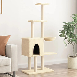 vidaXL Arbre à chat avec griffoirs en sisal Crème 145 cm