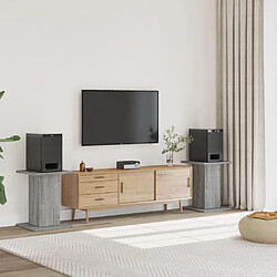 vidaXL Supports de haut-parleurs 2 pcs gris sonoma bois d'ingénierie