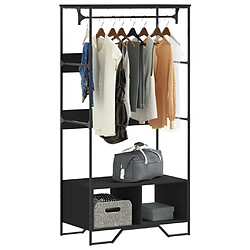 vidaXL Armoire noir 90x50x180 cm bois d’ingénierie