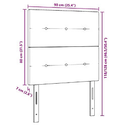 vidaXL Tête de lit LED avec bandes LED Taupe 90 cm tissu pas cher