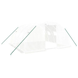 vidaXL Serre avec cadre en acier Blanc 16 m² 4x4x2 m