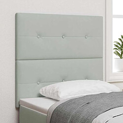vidaXL Tête de lit Gris clair 90 cm Velours