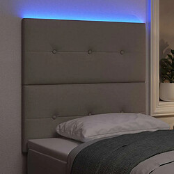 Acheter vidaXL Tête de lit LED avec bandes LED Taupe 90 cm tissu