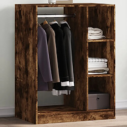 vidaXL Garde-robe chêne fumé 77x48x102 cm bois d'ingénierie