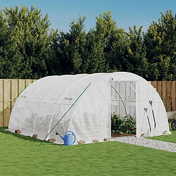 vidaXL Serre avec cadre en acier Blanc 16 m² 4x4x2 m