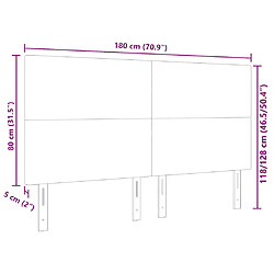 vidaXL Tête de lit Crème 180 cm Tissu en velours côtelé pas cher