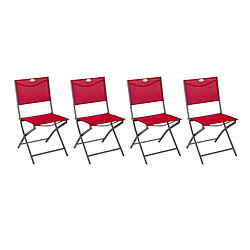 Lot de 4 Chaises de jardin pliante métal Modula Grenade- Hespéride