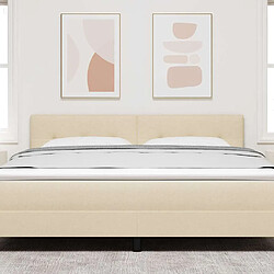 Avis vidaXL Tête de lit réglable en hauteur Crème 180 cm tissu
