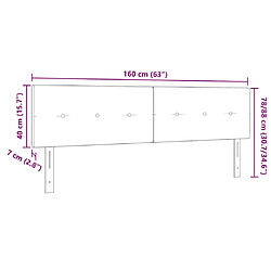 vidaXL Tête de lit réglable en hauteur Gris clair 160 cm tissu pas cher