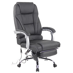 Fauteuil de bureau massage en cuir - Noir