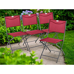 Lot de 4 Chaises de jardin pliante métal Modula Grenade- Hespéride