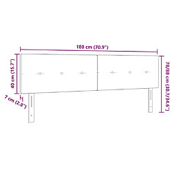 vidaXL Tête de lit réglable en hauteur Crème 180 cm tissu pas cher
