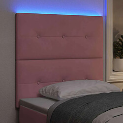 Acheter vidaXL Tête de lit LED avec bandes LED Rose 90 cm Velours