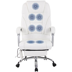 Fauteuil de bureau massage cuir - Blanc