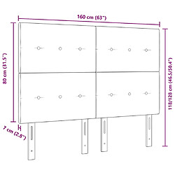 vidaXL Tête de lit Gris clair 160 cm Velours pas cher
