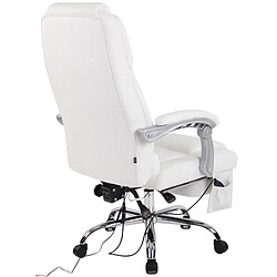 Fauteuil de bureau massage cuir - Blanc pas cher