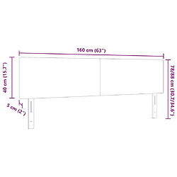 vidaXL Tête de lit Crème 160 cm Tissu en velours côtelé pas cher