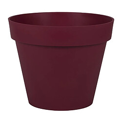 EDA Plastiques EDA Pot de Fleur Rond TOSCANE Ø 30 cm - Volume 10 L - Ø 29,5 x H.24 cm - Rouge bourgogne