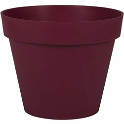 EDA Plastiques EDA Pot de Fleur Rond TOSCANE Ø 30 cm - Volume 10 L - Ø 29,5 x H.24 cm - Rouge bourgogne