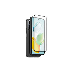 Coque Casr arrière semi rigide + Protège écran en verre trempé pour Honor 200 Smart Noir et Transparent