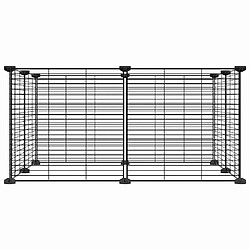 Helloshop26 Cage pour compagnie 8 panneaux - Noir