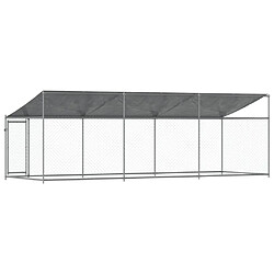 Avis Helloshop26 Cage pour chien - Acier galvanisé avec toit et porte - Gris