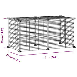 Cage animaux 8 panneaux Acier Noir - Helloshop26