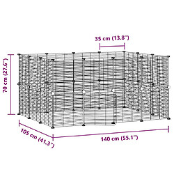 Cage animaux 28 panneaux Acier Noir - Helloshop26