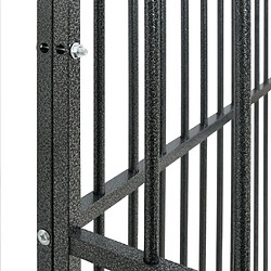 Cage chien roulettes Acier Noir - Helloshop26 pas cher