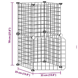 Cage animaux 8 panneaux Acier Noir - Helloshop26