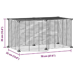 Cage animaux 8 panneaux Acier Noir - Helloshop26