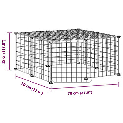 Helloshop26 Cage pour compagnie 12 panneaux - Noir
