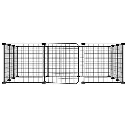 Helloshop26 Cage pour compagnie 12 panneaux - Noir