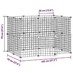 Cage animaux 20 panneaux Acier Noir - Helloshop26