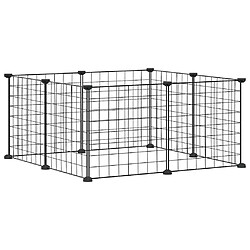 Cage animaux 8 panneaux Acier Noir - Helloshop26